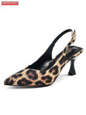 Kitten Heel Slingback Pumps 3 Inch Pointed Toe Dressy Wedding Party Shoes